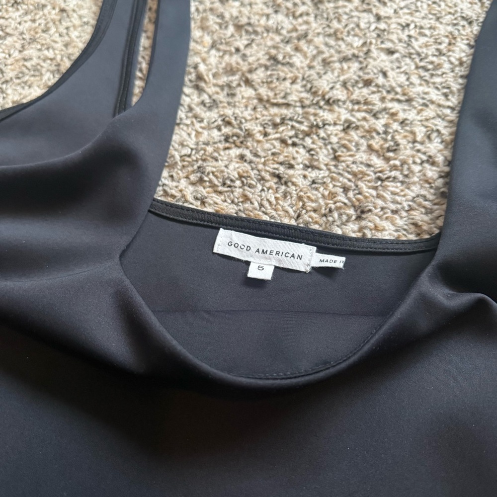 Good American Black Scuba Modern Tank Bodysuit Womens Casual Bodysuit Size 5 - Picture 11 of 12